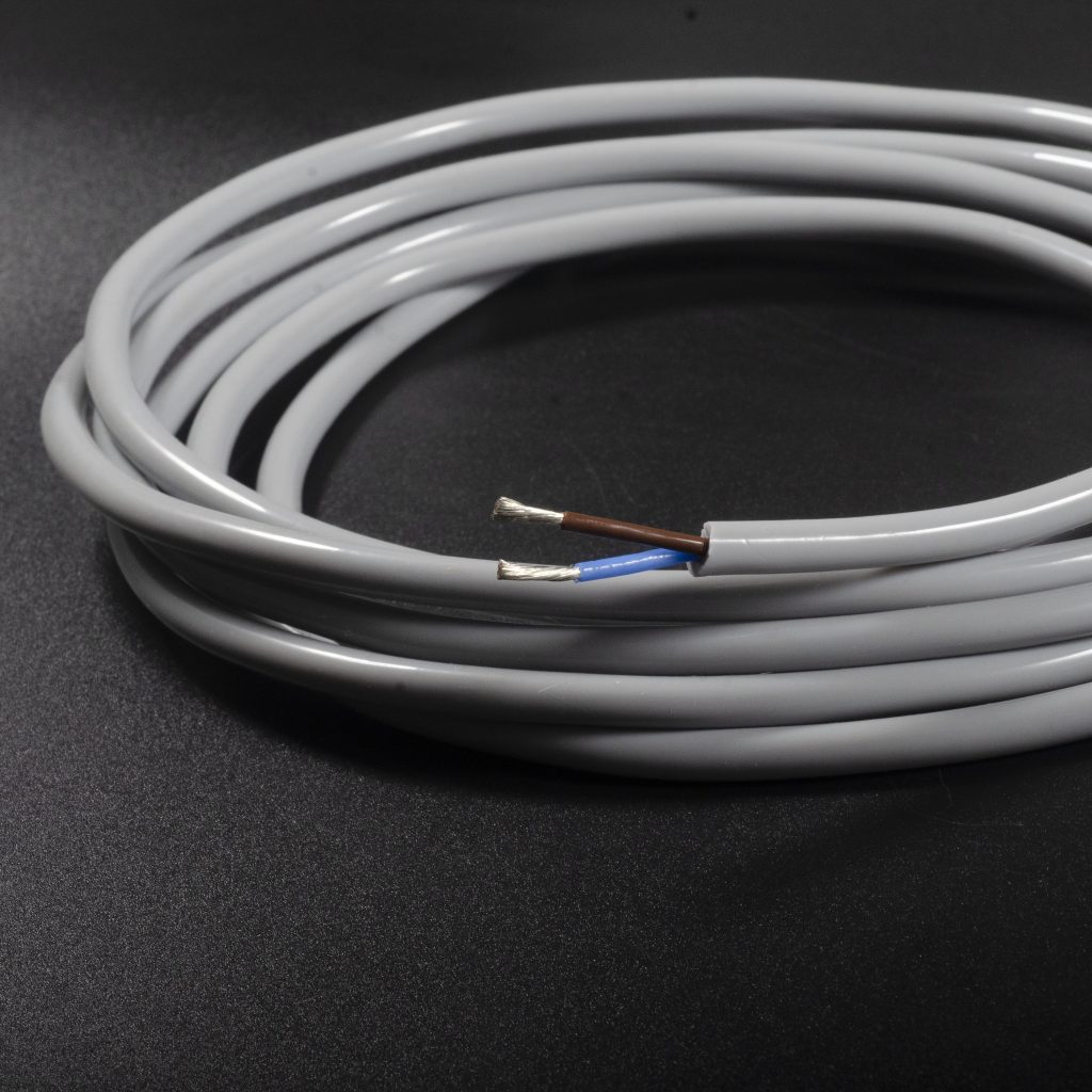 Medical grade silicone cable with 2 wire FEP wire